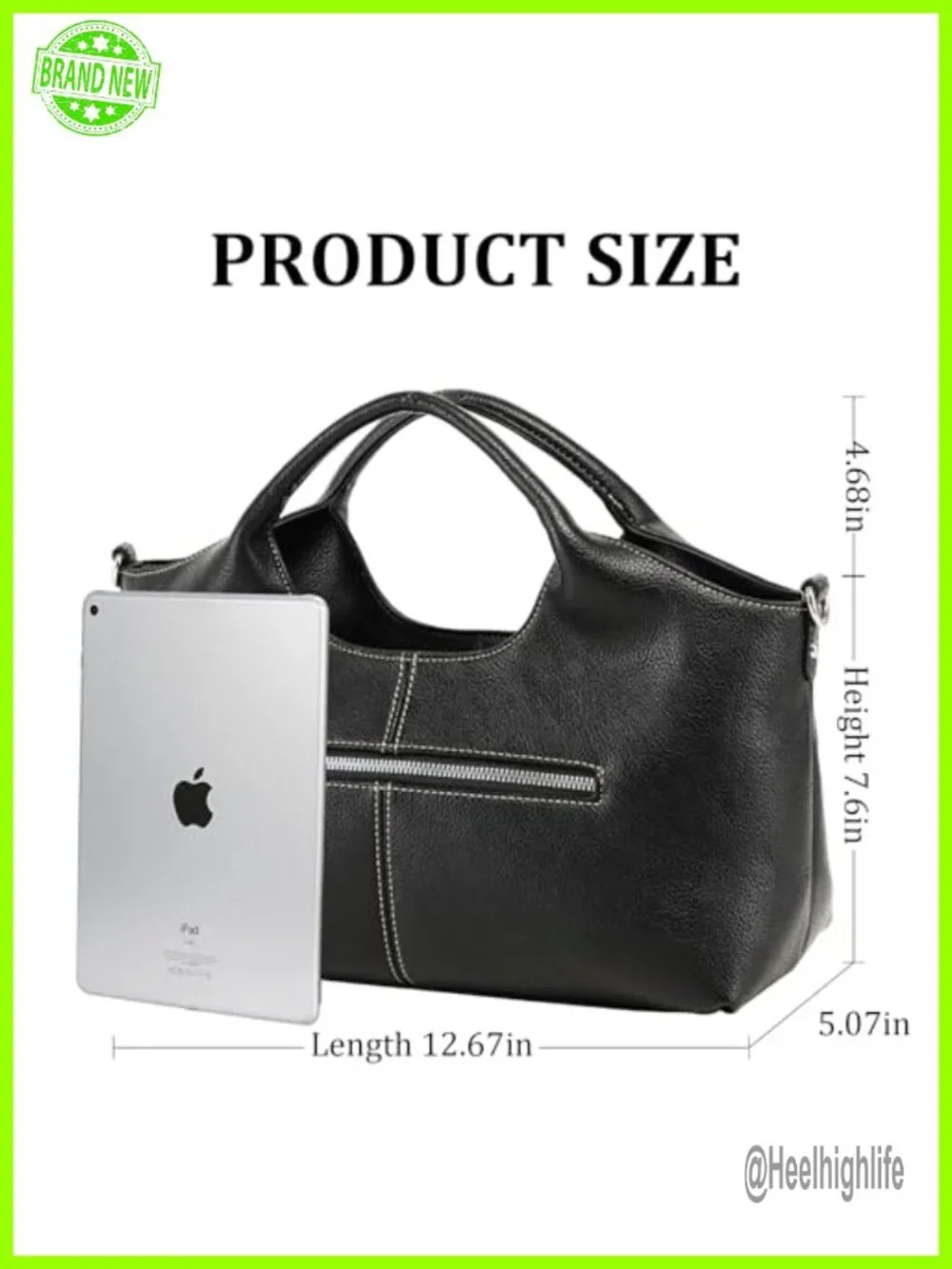 Small Designer Tote Satchel Soft Leather Crossbody Handbag with 2 Compartments